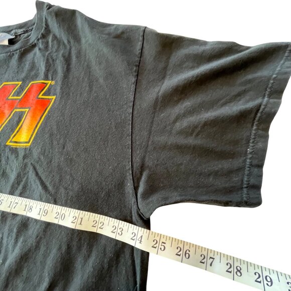 Vintage KISS Band T-Shirt 2XL Black & Red/Yellow Logo Cotton Graphic Tee Unisex - Picture 3 of 8
